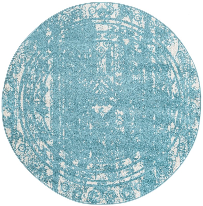 6' x 6' Underhill · Border rug, light blue