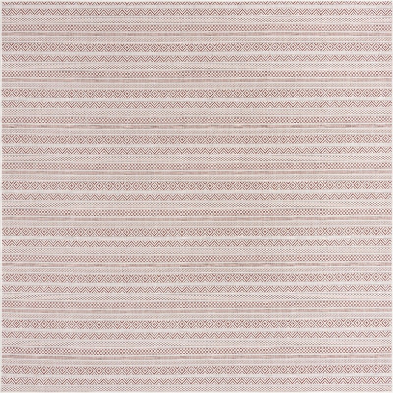 7' 10 x 7' 10 Merlin · Geometric Outdoor Rug, red
