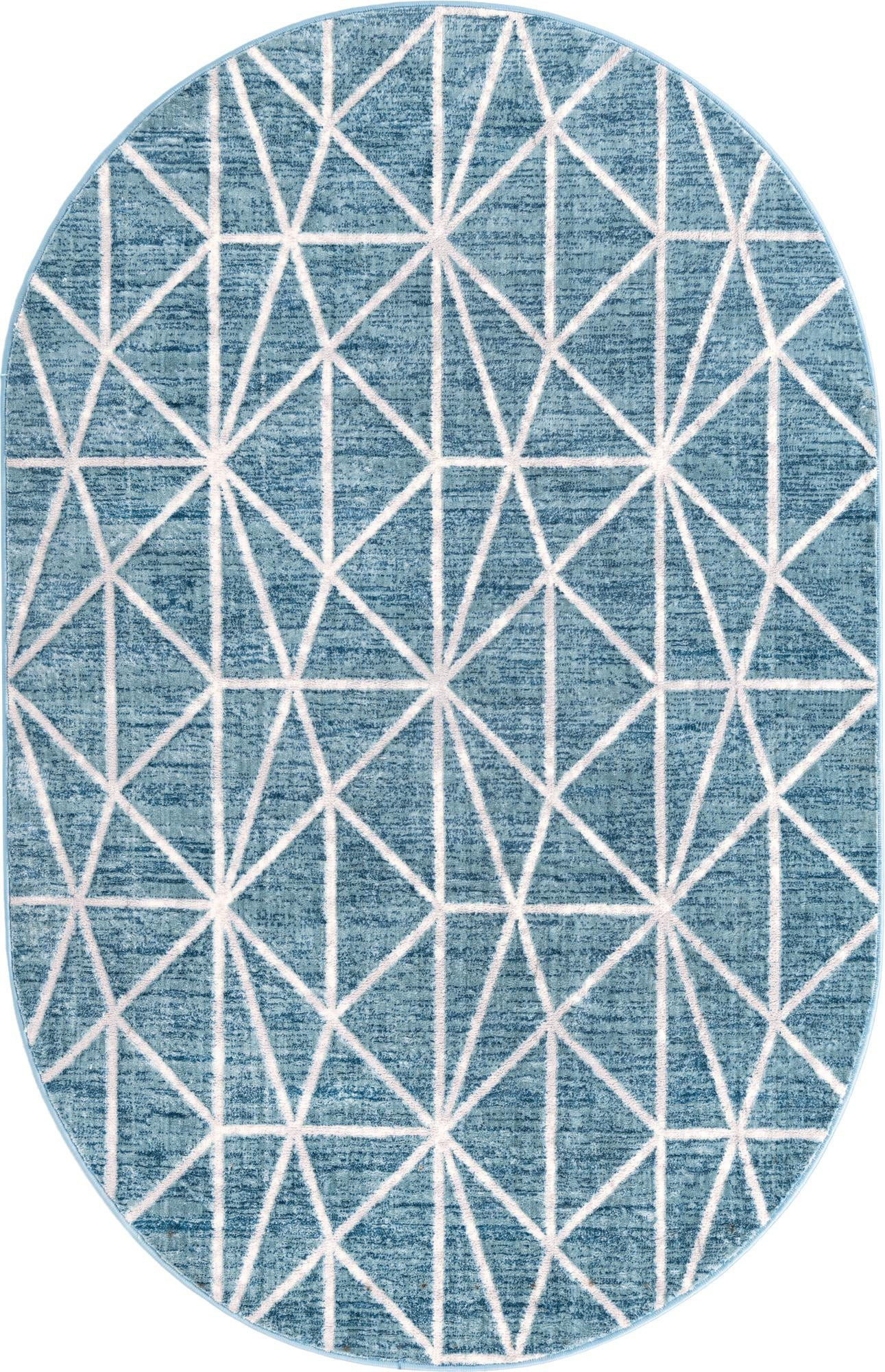 5' 3 x 8' Gilman · Geometric rug, blue