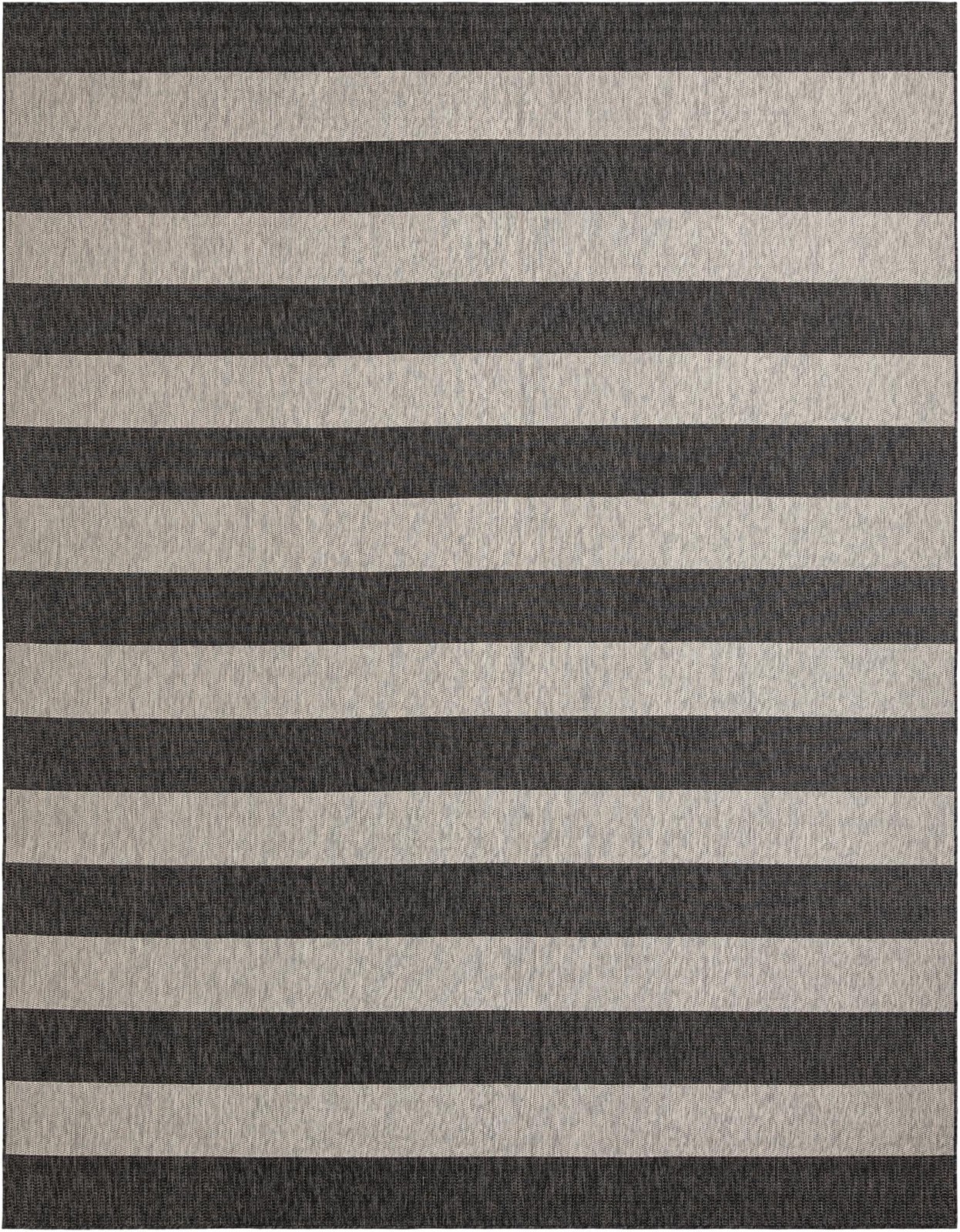 10' x 13' Dahlia · Striped Outdoor Rug, charcoal