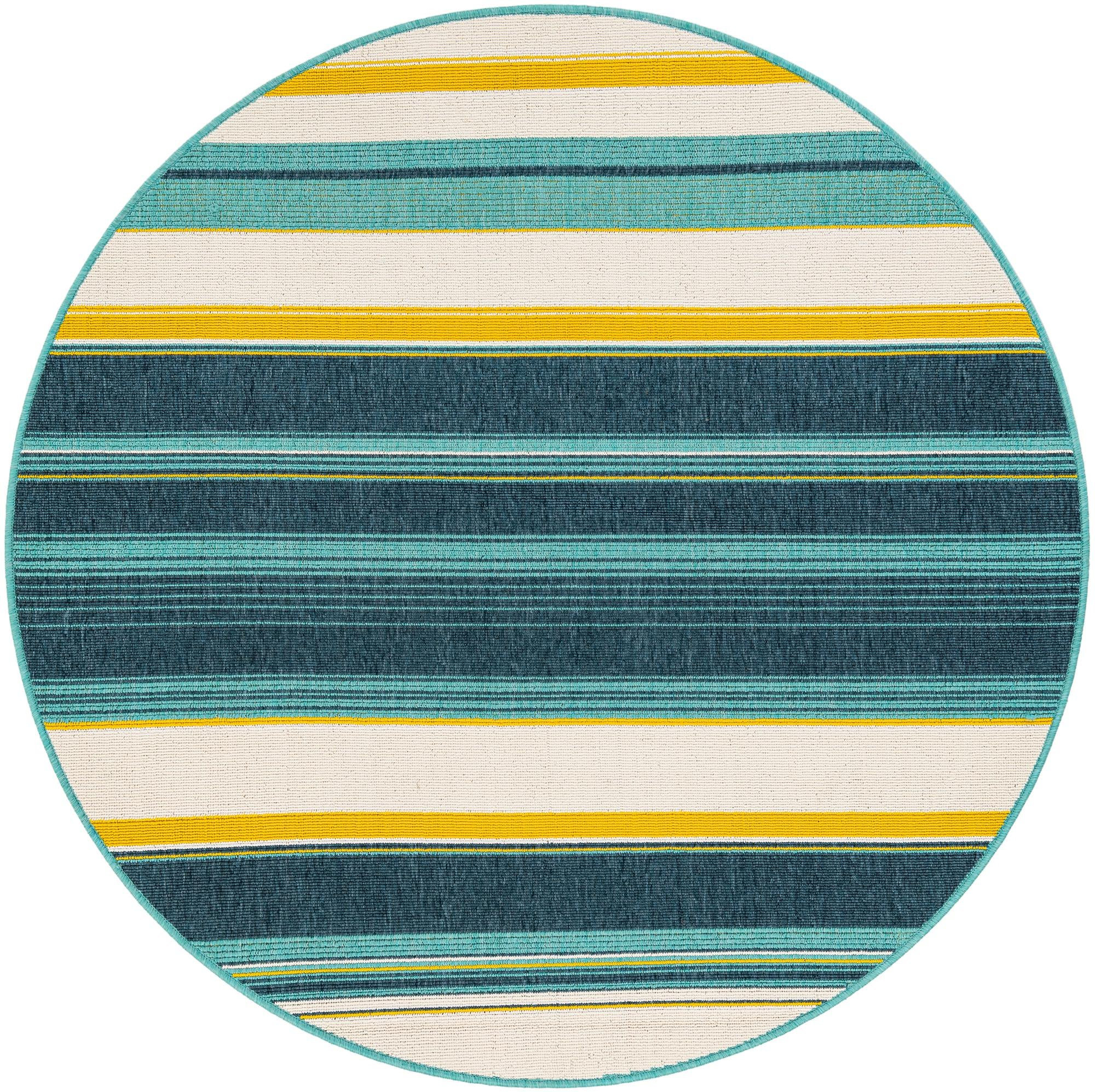 5' x 5' Larkin · Striped Outdoor Rug, multi
