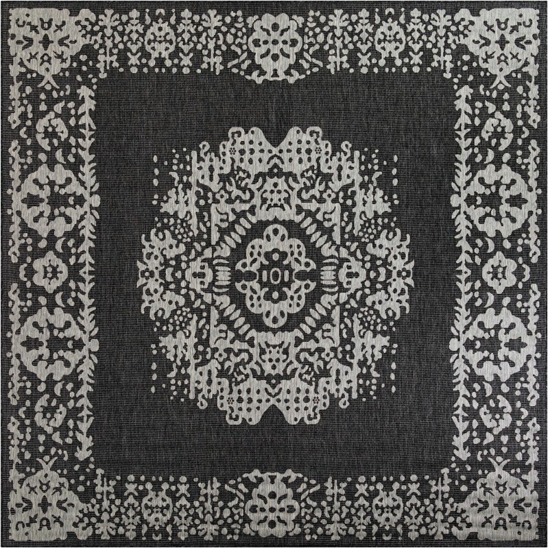 10' x 10' Hayden · Border Outdoor Rug, charcoal