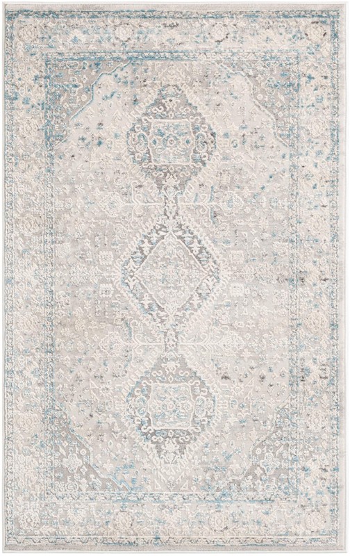 Gilda · Medallion rug, ivory and blue