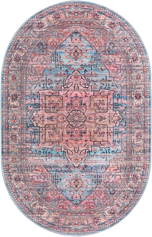 Sawyer · Border Washable Rug, blue