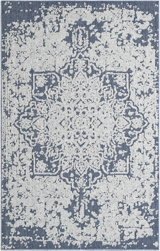 5' 3 x 8' Cotter · Medallion Outdoor Rug, navy blue