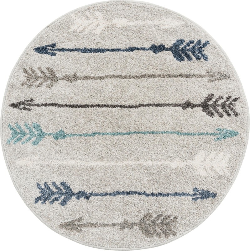3' x 3' Padgett · Arrow rug, gray and blue