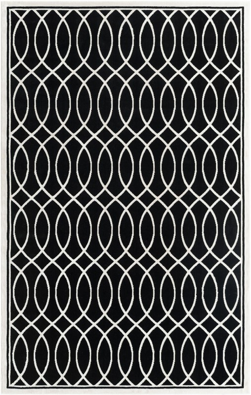 5' 3 x 8' Richfield · Lattice rug, black and white
