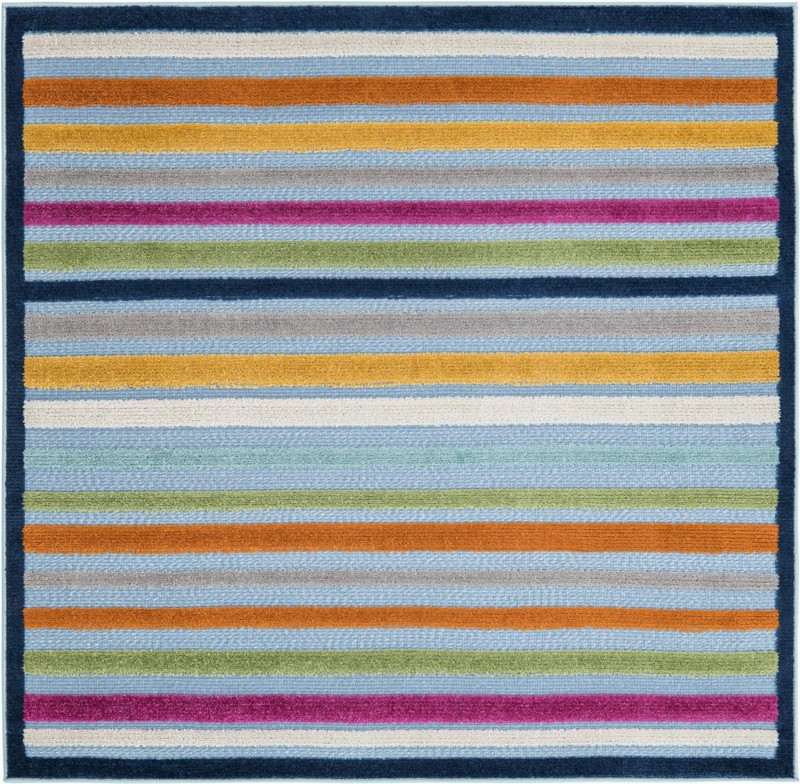 Wesley · Border Outdoor Rug, blue