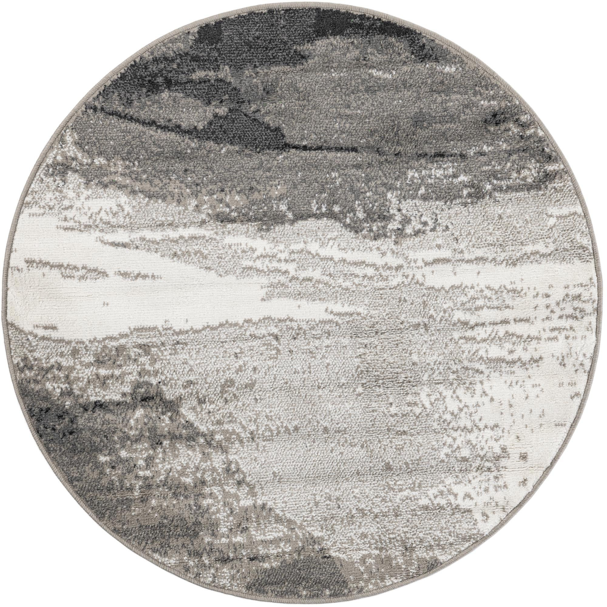 4' x 4' Satterfield · Abstract rug, black