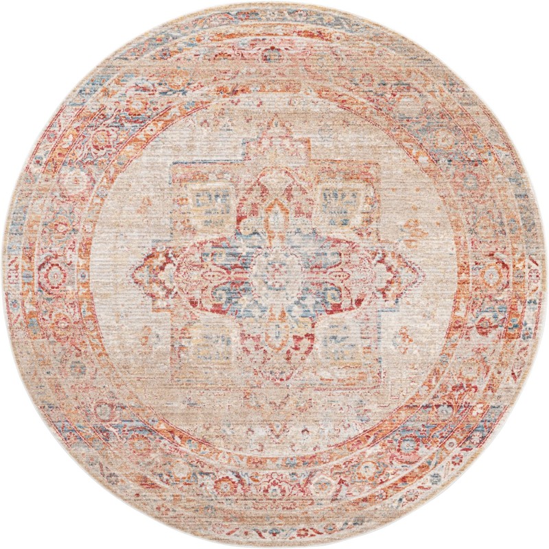 5' x 5' Benson · Border rug, multi