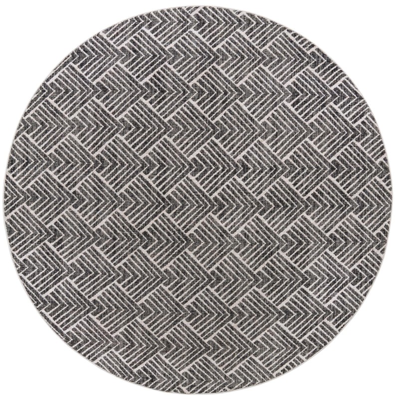 Riverbend · Geometric rug, charcoal ivory