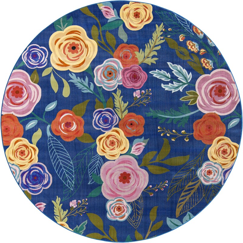 10' x 10' Burbank · Border rug, blue