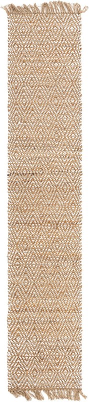 Holland · Geometric diamond Braided Jute Rug, natural and ivory