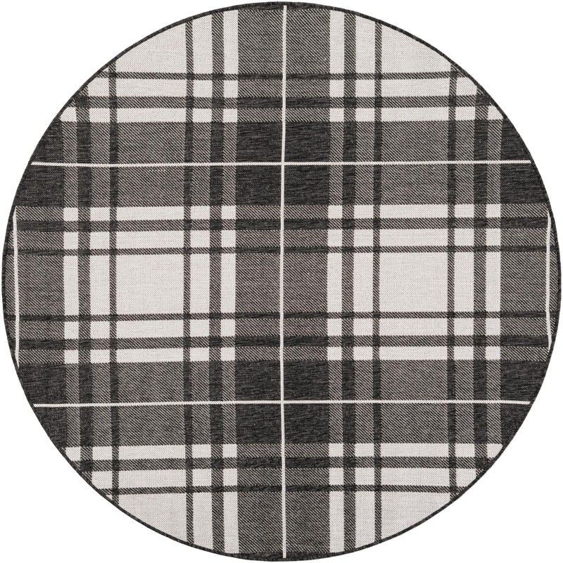 Maguire · Plaid Outdoor Rug, black and white