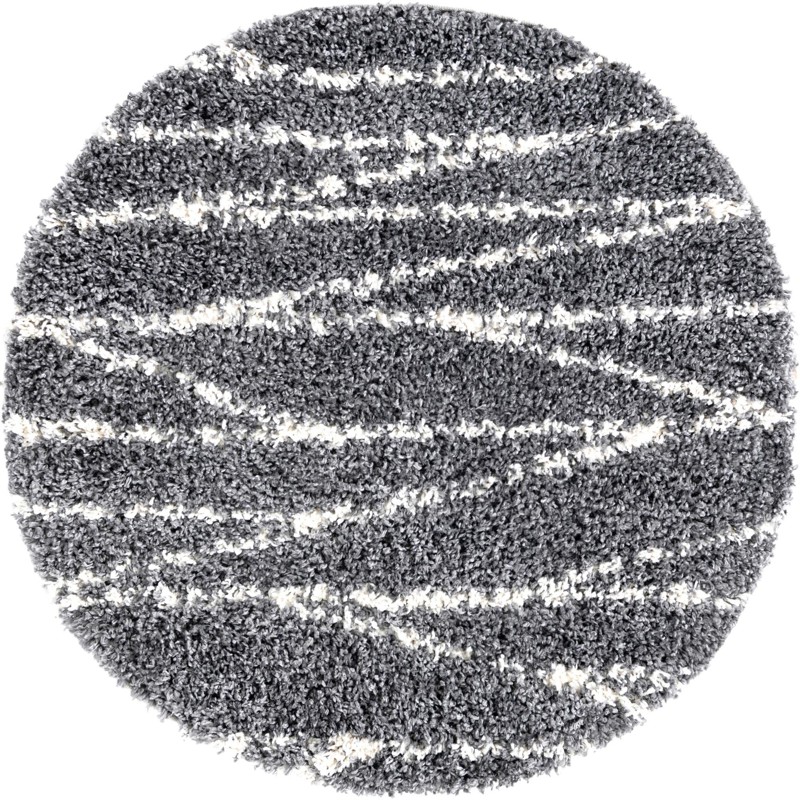 3' 3 x 3' 3 Edenton · Linear shag rug, gray and ivory