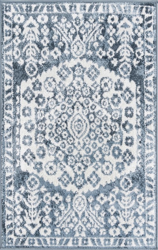 Swallow · Medallion rug, blue and ivory