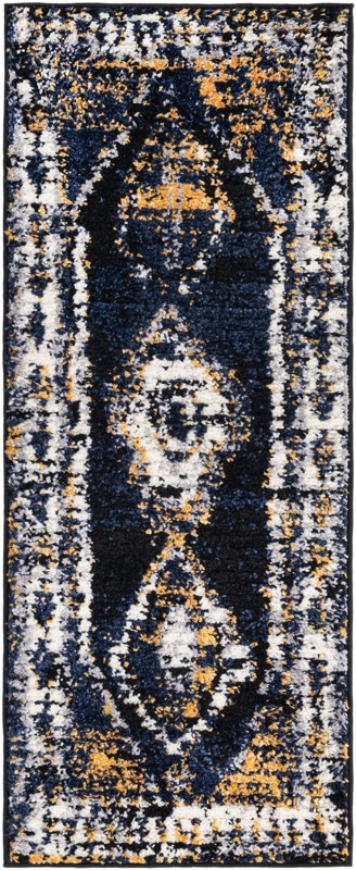2' x 5' Corbin · Border rug, blue