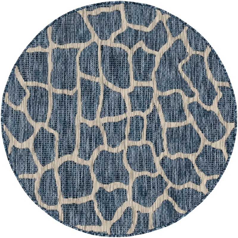 Stillwater · Animal print Outdoor Rug, blue