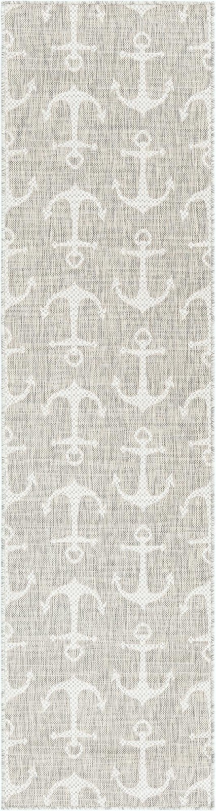 2' x 8' Millbrook · Anchor Outdoor Rug, gray and ivory