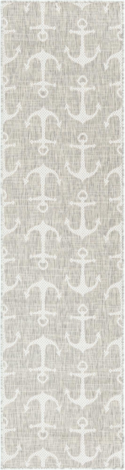 2' x 8' Millbrook · Anchor Outdoor Rug, gray and ivory