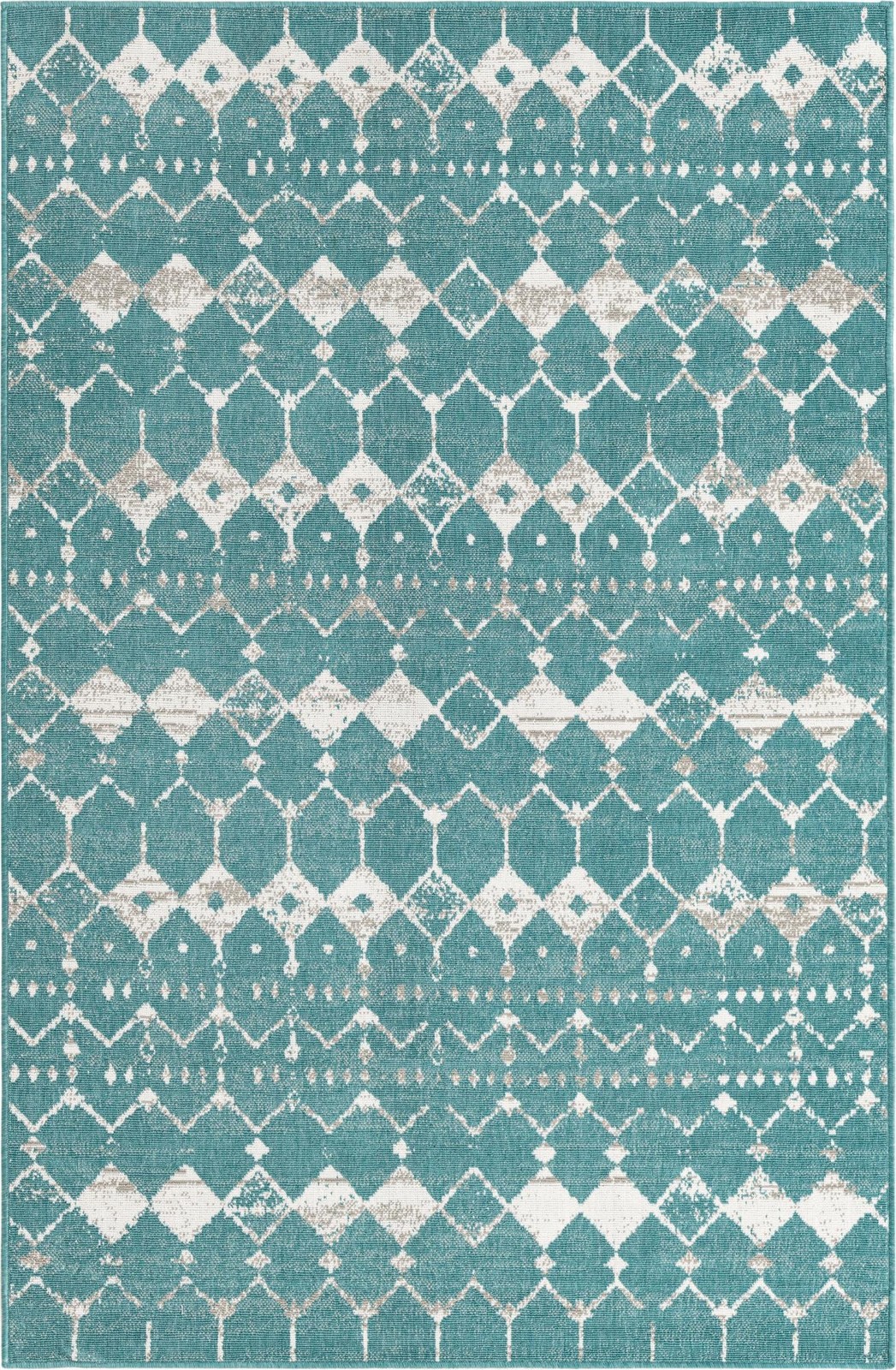 5' 3 x 8' Stowe · Diamond Outdoor Rug, teal