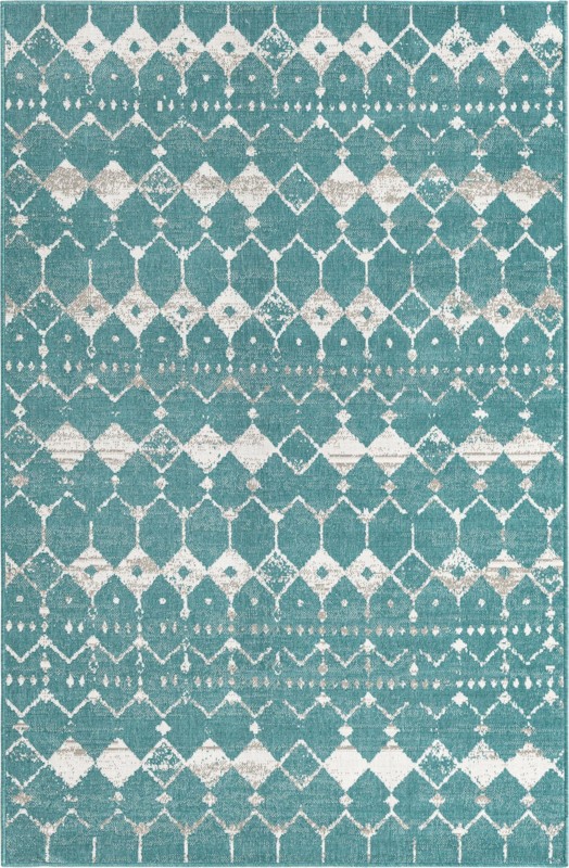 5' 3 x 8' Stowe · Diamond Outdoor Rug, teal