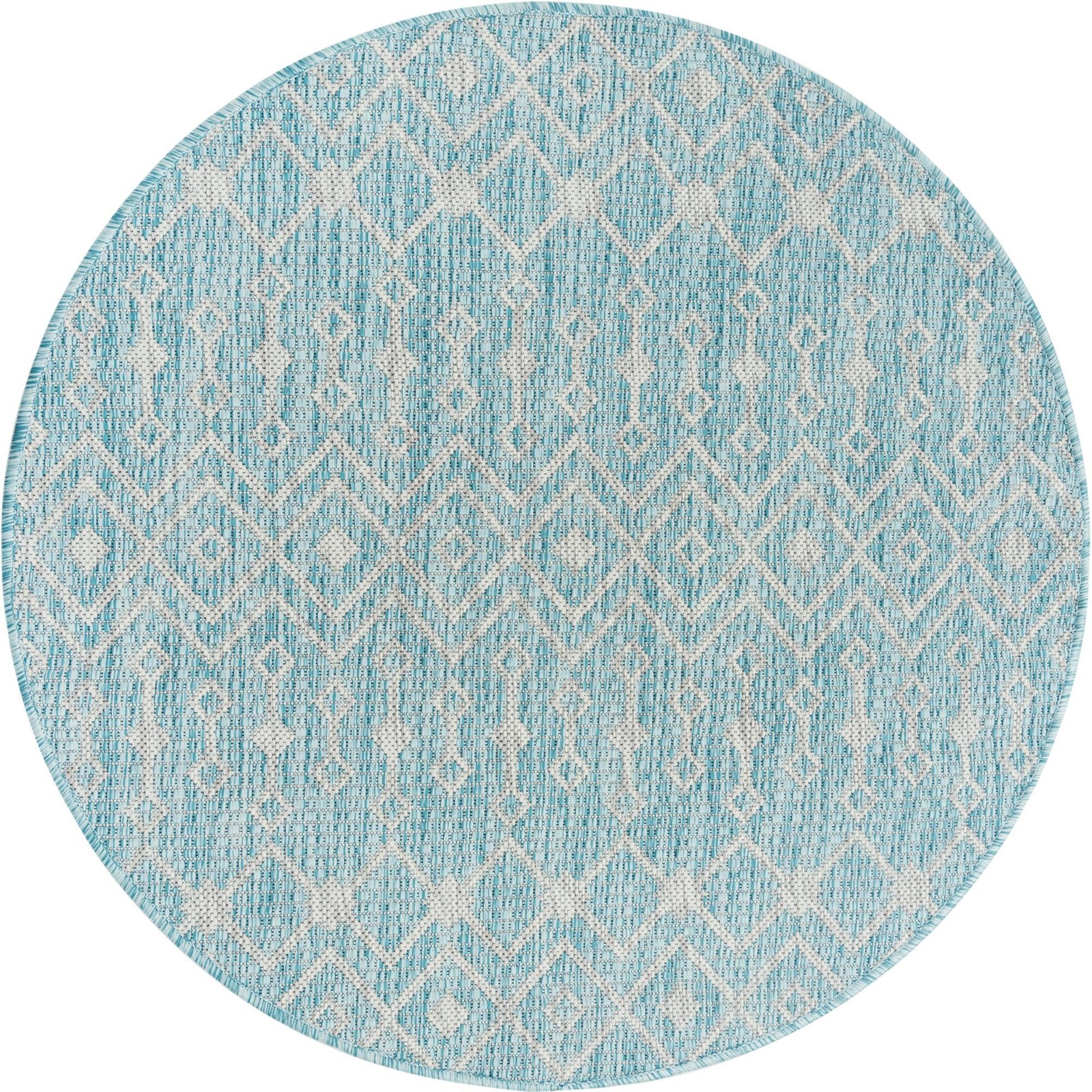 3' x 3' Kearney · Diamond Outdoor Rug, aqua