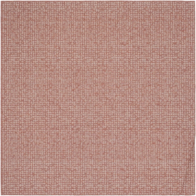 7' 10 x 7' 10 Loam · Checkered Outdoor Rug, rust red