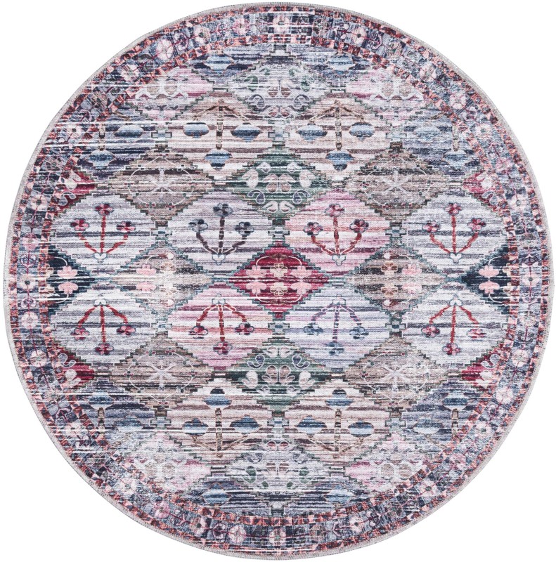 4' x 4' Radley · Geometric diamond Washable Rug, multi