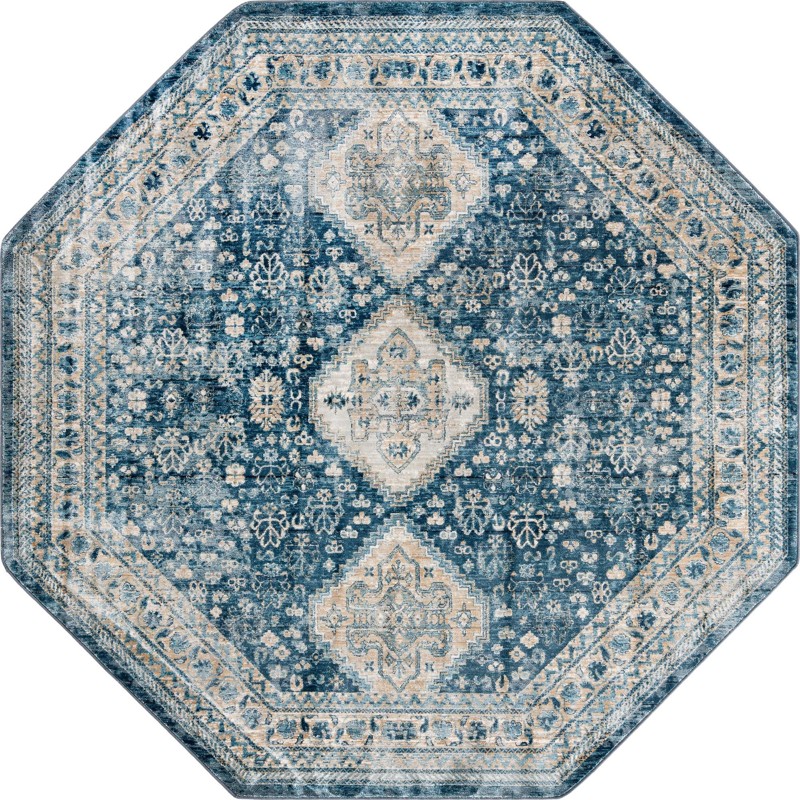 7' x 7' Greenbriar · Border rug, navy