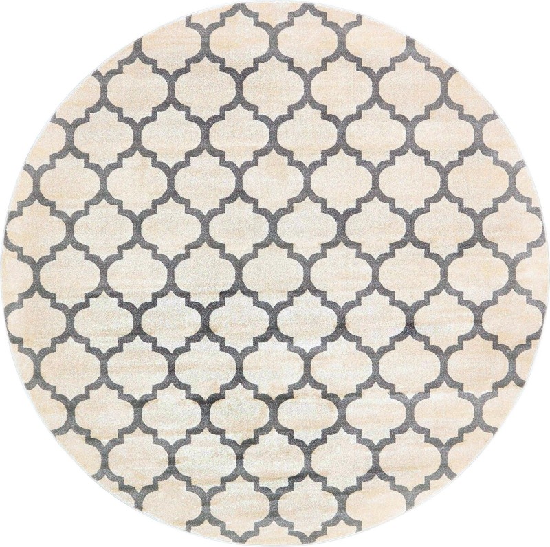 10' x 10' Arkwright · Trellis rug, beige and gray