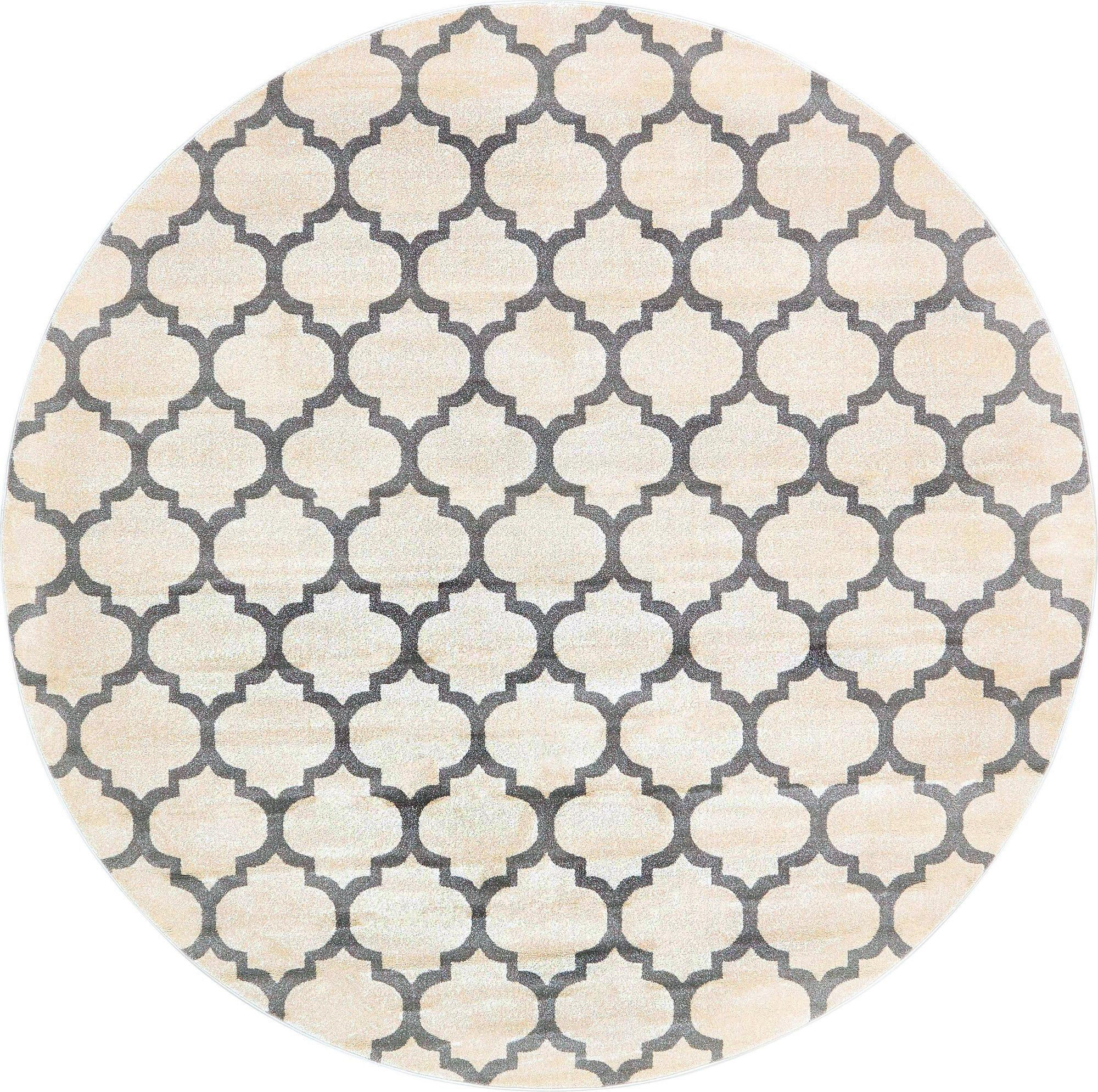 10' x 10' Arkwright · Trellis rug, beige and gray