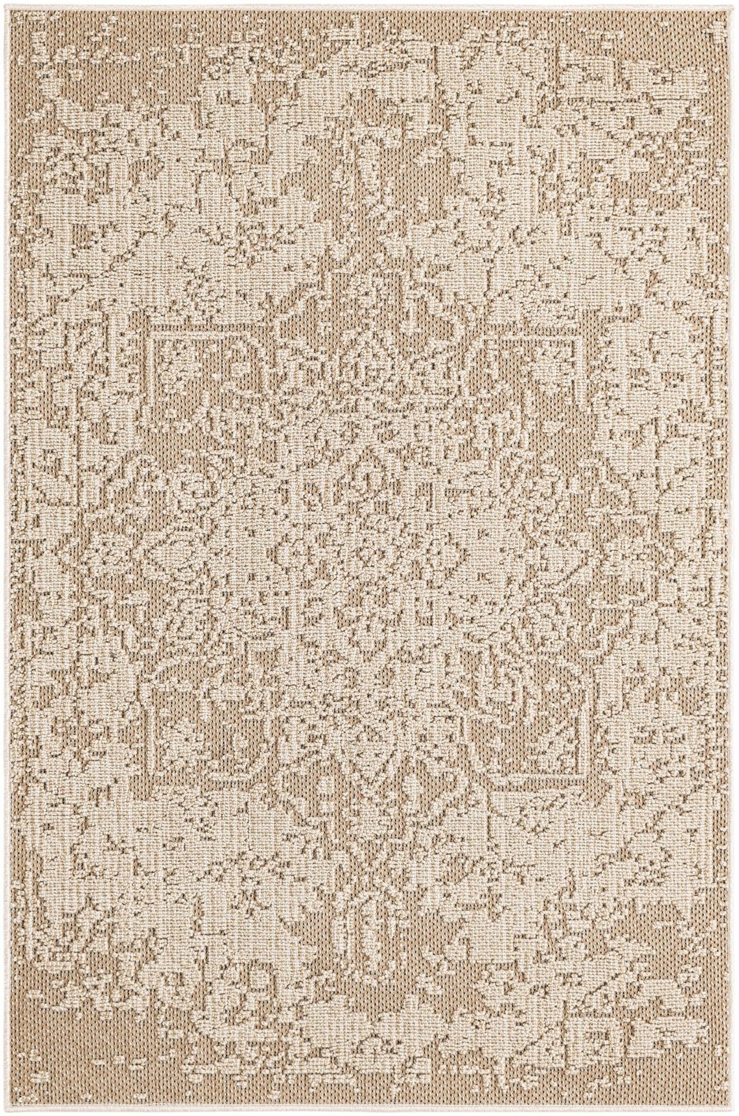 4' 1 x 6' 1 Cotter · Medallion Outdoor Rug, khaki