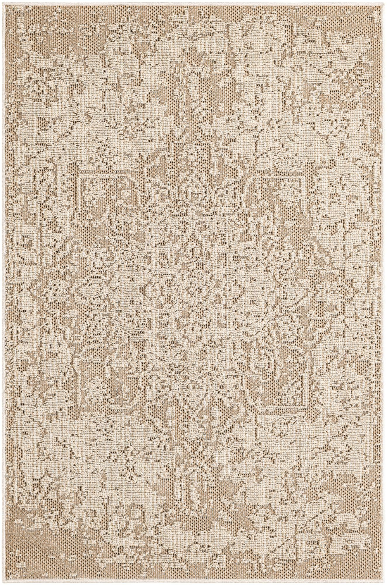 4' 1 x 6' 1 Cotter · Medallion Outdoor Rug, khaki