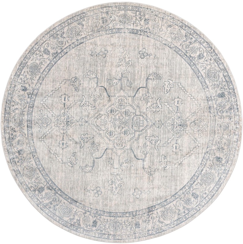 Opal · Border rug, gray