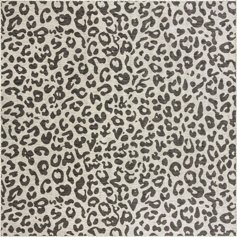 10' 8 x 10' 8 Cardamom · Leopard print Outdoor Rug, gray and cream