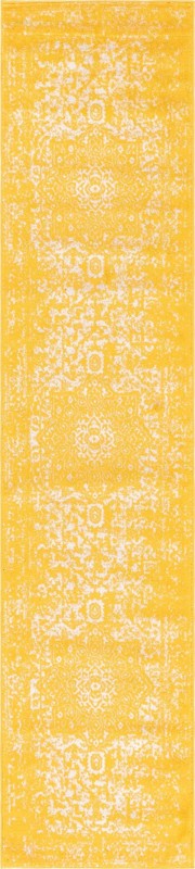 2' 7 x 12' Birch · Medallion rug, yellow