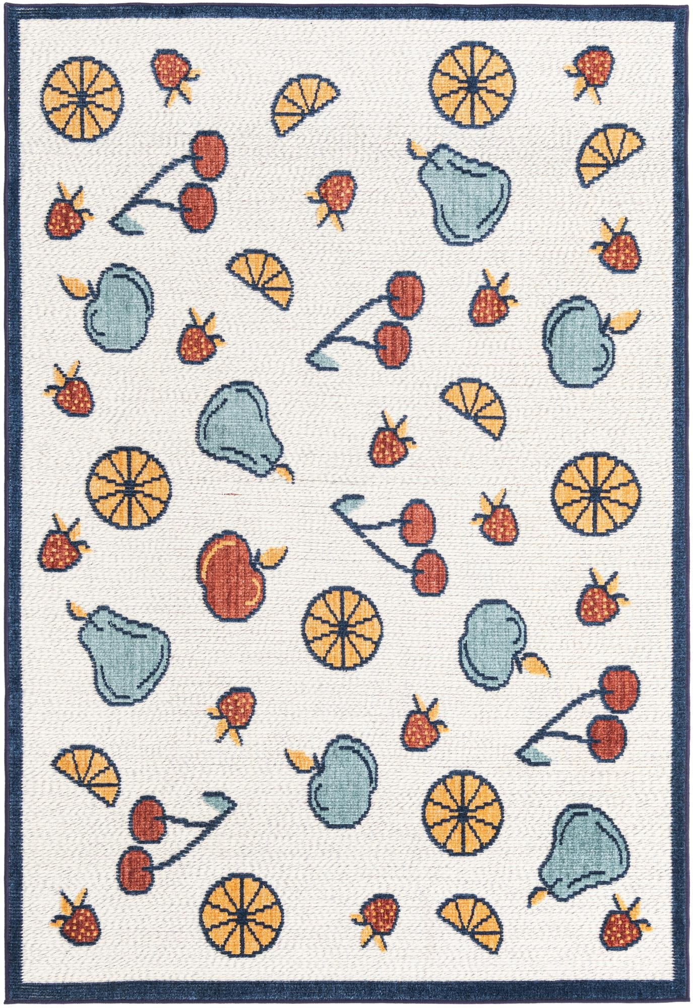 5' x 7' 7 Easton · Fruit Outdoor Rug, ivory and multi