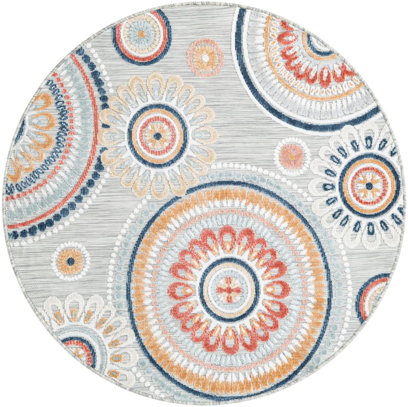 4' 5 x 4' 5 Whitefish · Geometric Outdoor Rug, gray