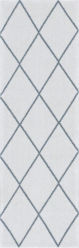 Elwood · Diamond trellis rug, ivory and gray