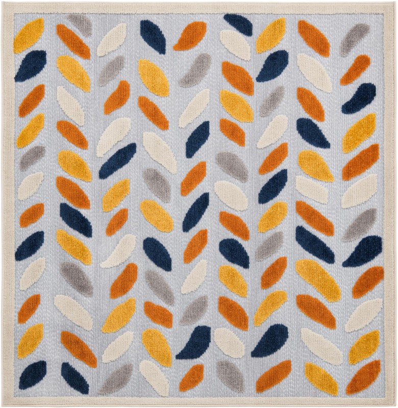 5' 3 x 5' 3 Boyd · Border Outdoor Rug, gray