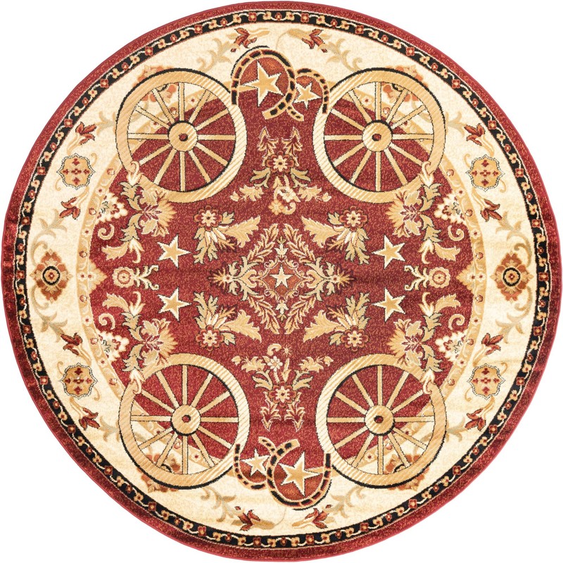 Tabor · Border rug, red