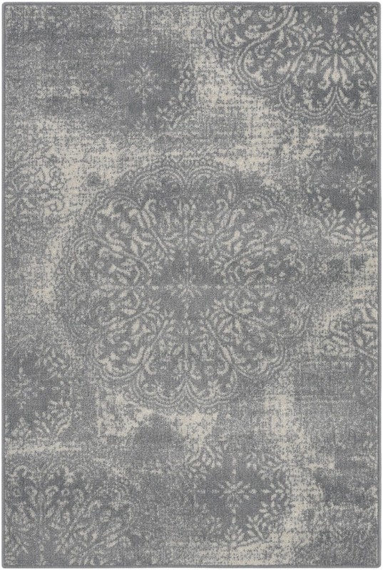 4' x 6' Blakemore · Medallion rug, ivory and light blue