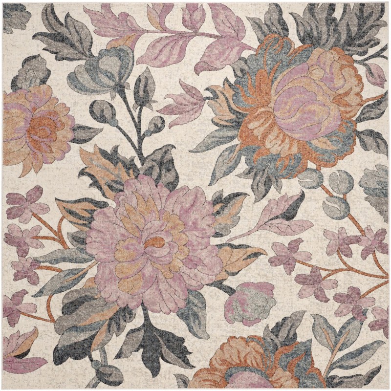 10' x 10' Sandstone · Floral / botanical rug, multi