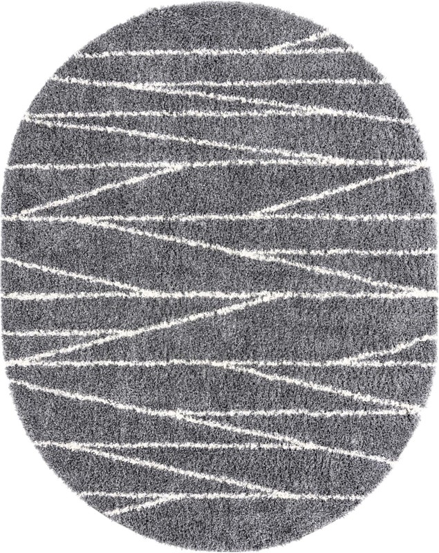 7' 10 x 10' Edenton · Linear shag rug, gray and ivory