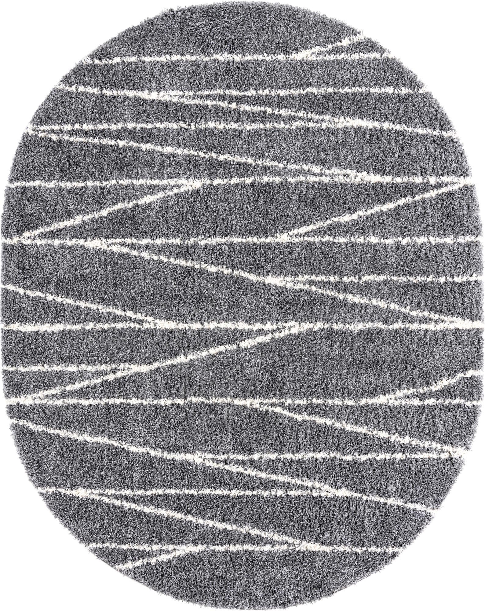 7' 10 x 10' Edenton · Linear shag rug, gray and ivory