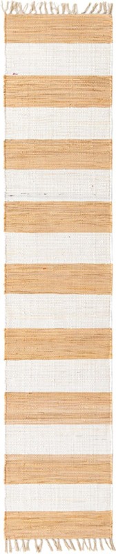 2' 2 x 10' Flagstaff · Striped Chindi Rug, beige