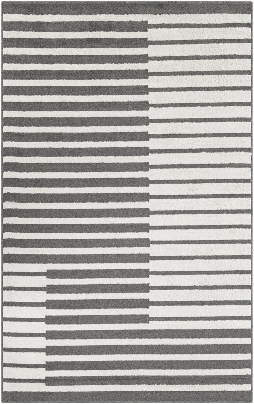 5' x 8' Crossing · Geometric rug, gray