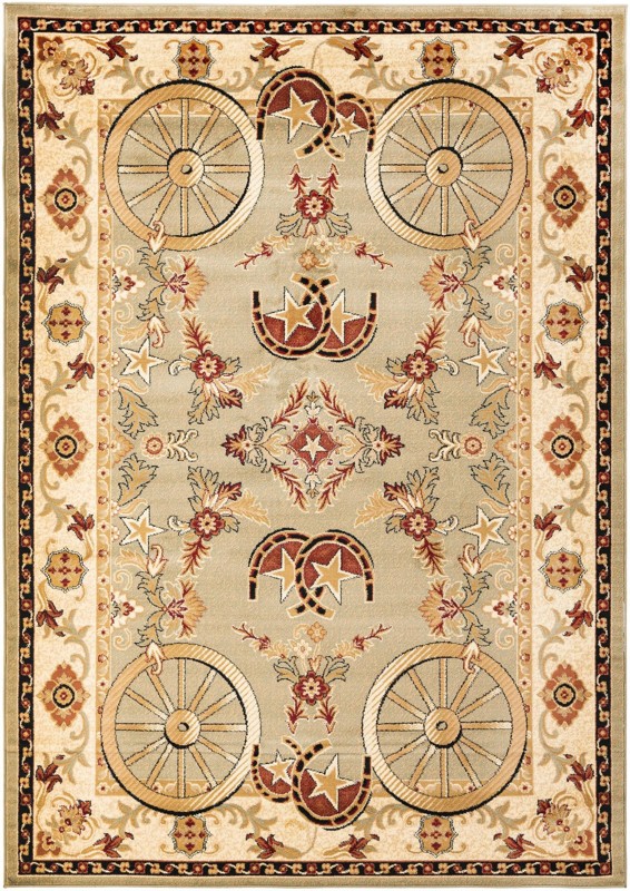 Tabor · Border rug, green