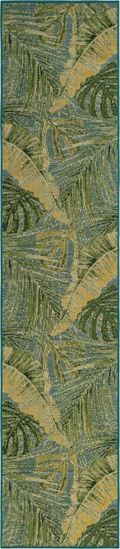 Jay · Floral / botanical Outdoor Rug, green blue